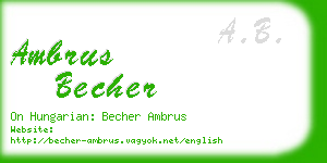 ambrus becher business card